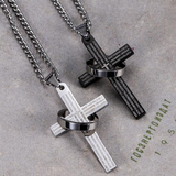 KTrule Crucifix And Ring Necklace