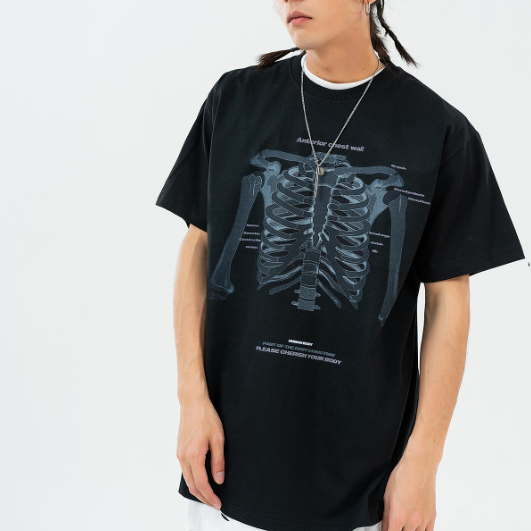 KT Skeleton Letter Graphic T-Shirt