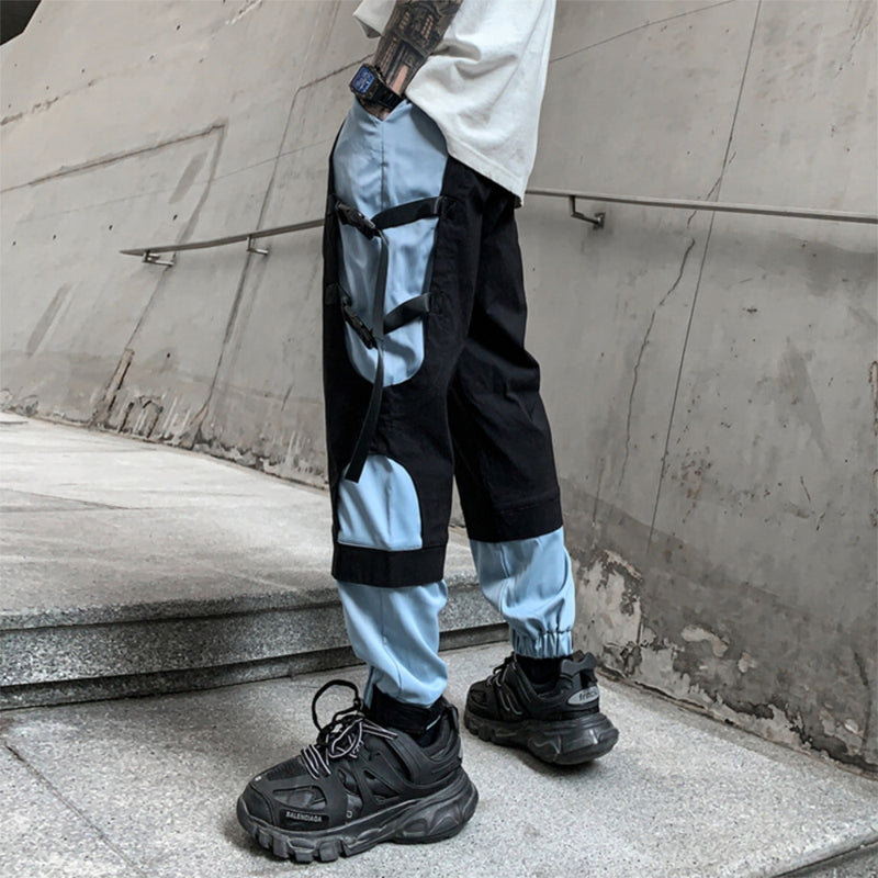 KT Blue Paneled High Street Cargo Pants